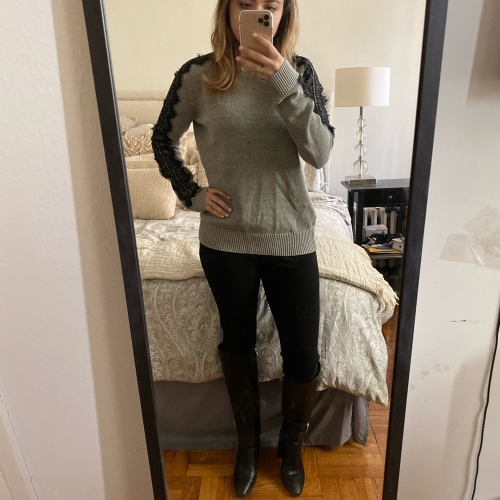 BCBG Lace Trim Sweater XS